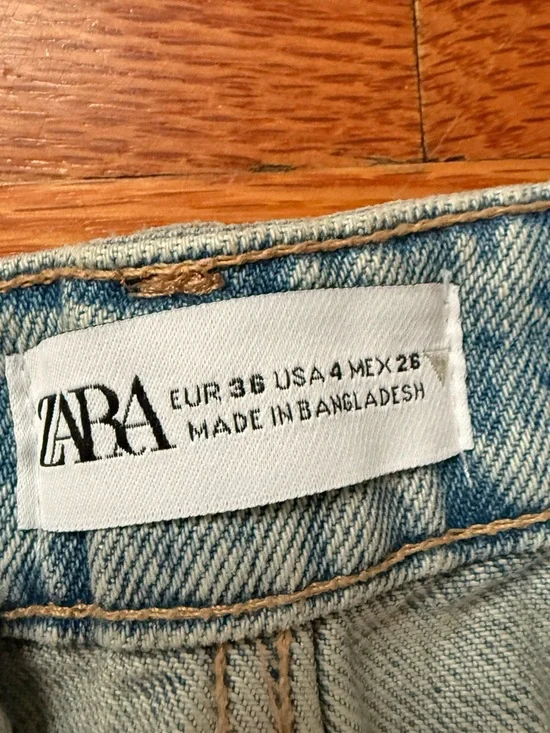 Zara Light Blue Wide-Leg Cargo Jeans - Picture 4 of 4